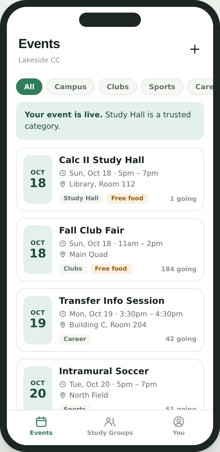Quad: posted study group
